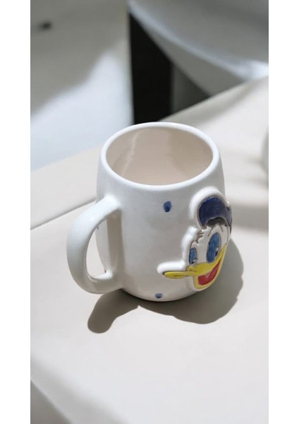 El Yapımı Donald Duck Kabartmalı Kahve Kupa Bardak 400 ml fırsatları