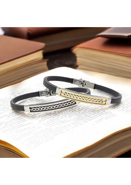 Deniz Dalgası Desenli Çelik Bileklik