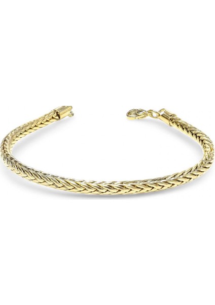 Oval Kral Bakla Örgülü Sarı Çelik Zincir Bileklik 4mm fiyatları