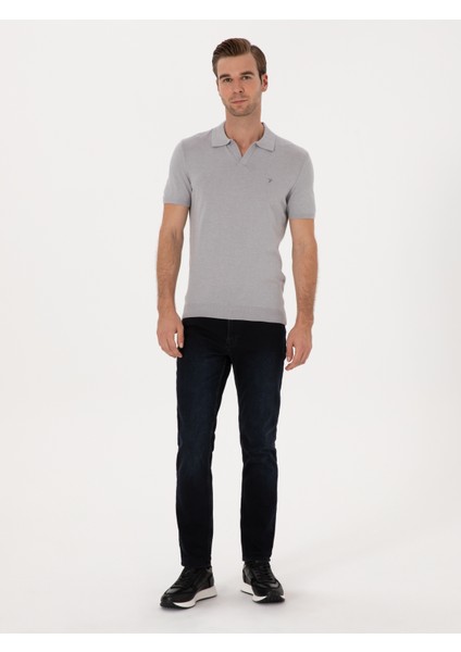 Erkek Koyu Lacivert Slim Fit Pamuk Karışımlı Jean Pantolon 50308678-VR100 fırsatları