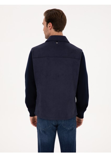 Erkek Lacivert Suni Deri Mont 50314737-VR033