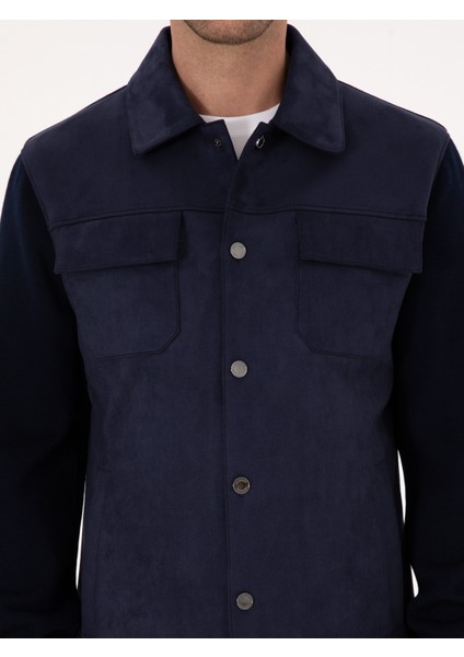 Erkek Lacivert Suni Deri Mont 50314737-VR033