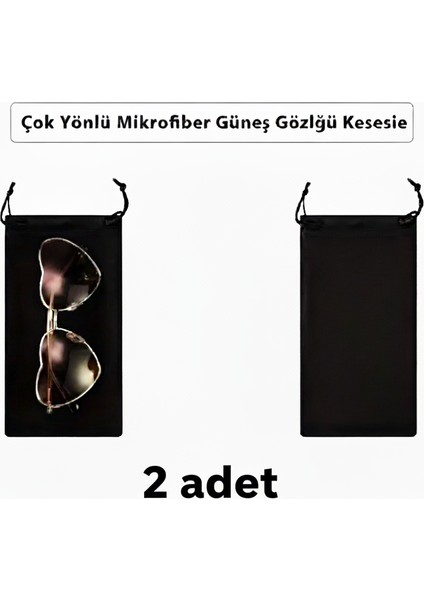 Mikrofiber Gözlük Kesesi Bağcıklı Kapatma ile Dayanıklı Dokuma Gözlük Leri Korur 2 -Adet