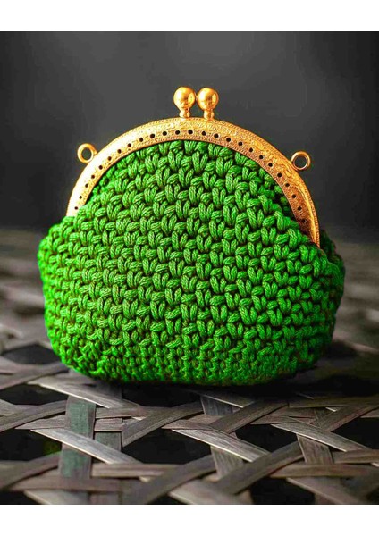 “el Örgüsü Makrome Klipsli Cüzdan