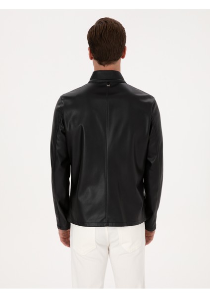 Erkek Siyah Suni Deri Mont 50314571-VR046