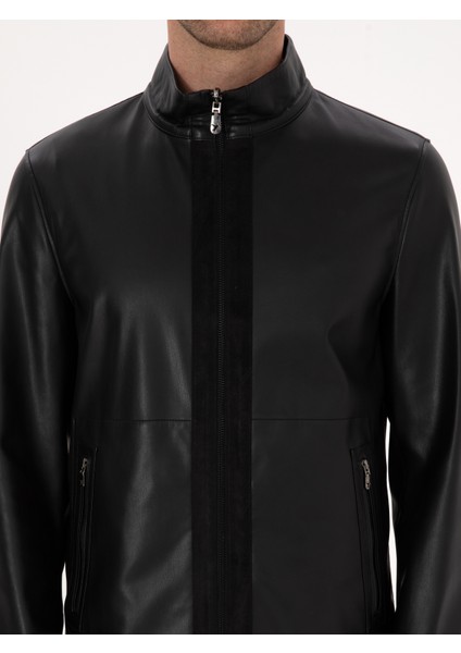 Erkek Siyah Suni Deri Mont 50314571-VR046