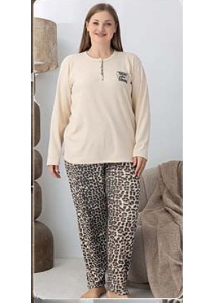 Kadın Pamuk'lu Düğme Yaka Raporlu Interlok Kışlık Battal Pijama Takımı 05160 - 1 Adet fiyatları