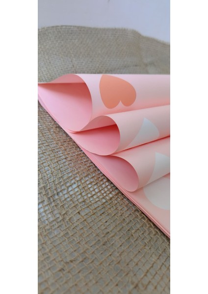 Pembe Kalpli Çiçek Ambalaj Kağıdı 5’li – Romantik ve Şık Tasarım modelleri