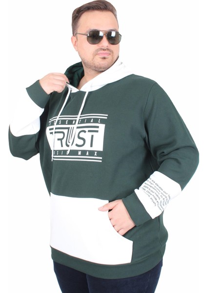 Büyük Beden Kapüşonlu Sweat Double Face Trust 25701 Neftı