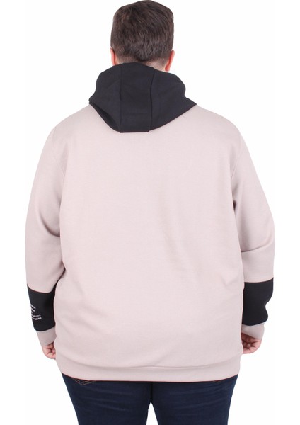 Büyük Beden Kapüşonlu Sweat Double Face Trust 25701 Bej modelleri