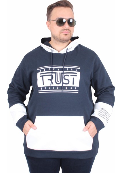 Büyük Beden Kapüşonlu Sweat Double Face Trust 25701 Lacıvert fiyatları