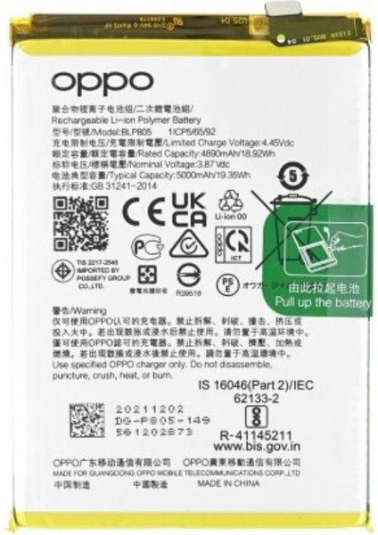 Oppo A16 Batarya Pil Orjinal