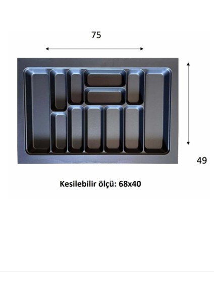 Eko Modüler Kaşıklık 76X49 cm Antrasit ROYALEKS-70096