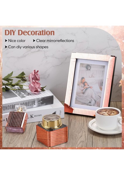 10’lu Kendinden Yapışkanlı Rose Ayna Mozaik Disco Sticker Duvar Çerçeve Eşya Dekoratif KAPLAMA30X30 fiyatları