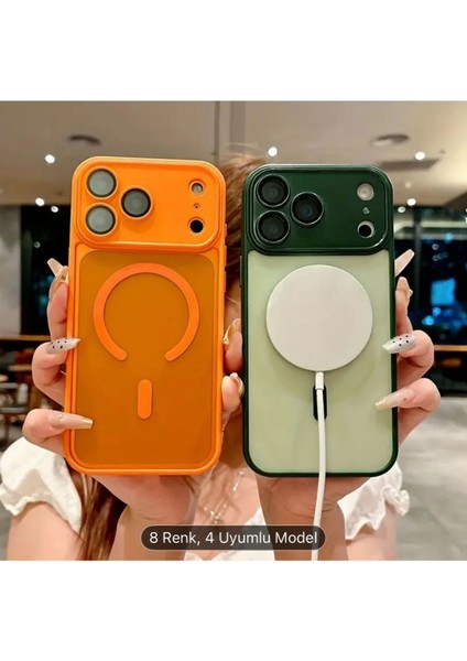 iPhone 17 Pro Max Kılıf Magsafe Manyetik Kamera Lens Koruma Buzlu Mat Şeffaf Kozmik Turuncu Orange fırsatları