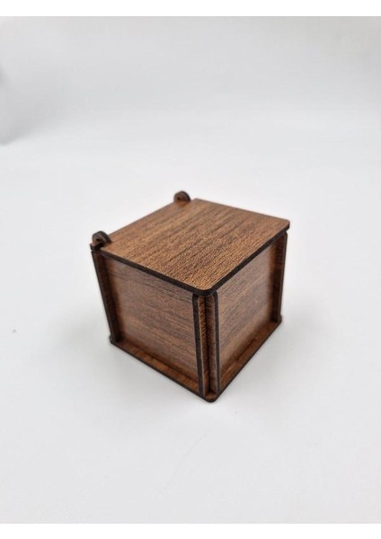 Ahşap Dekoratif Kutu 6 cm x 6 cm x 5,5 cm