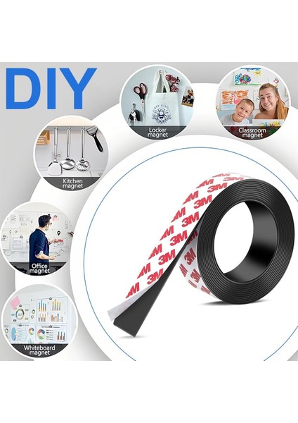 Kendinden Yapışkanlı Manyetik Şerit Bandı Esnek Kolay Kesim Mıknatıslı Güçlü Tutunan Bant 1m x 2 cm fiyatları