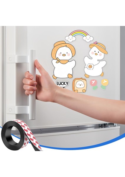 Kendinden Yapışkanlı Manyetik Şerit Bandı Esnek Kolay Kesim Mıknatıslı Güçlü Tutunan Bant 1m x 2 cm modelleri