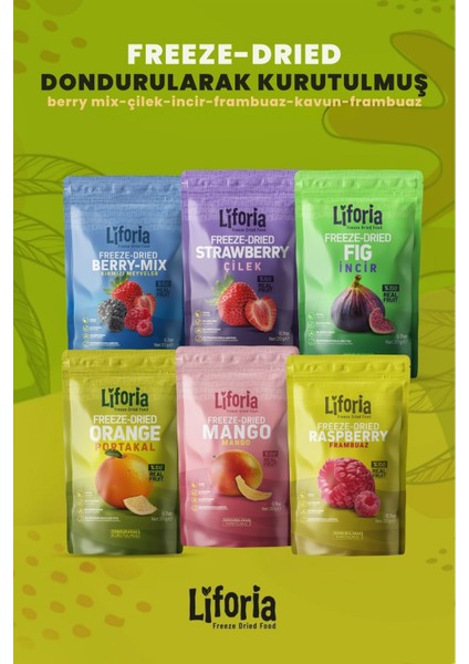 6’lı Dondurulmuş Meyve - Sağlıklı Atıştırmalık - Çilek Incir Frambuaz Mango Portakal Berry Mix