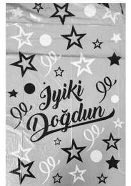 Masa Örtüsü Iyiki Doğdun Gümüş 120X180 Pk:1