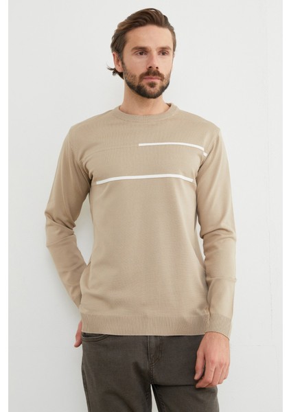 Şeritli Bisiklet Yaka Triko Kazak indirimleri