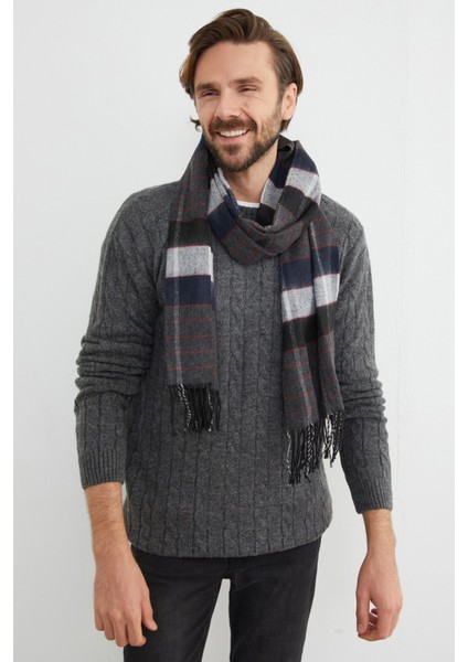 Saç Örgüsü Desenli Bisiklet Yaka Kazak