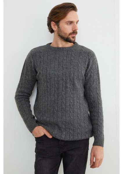 Saç Örgüsü Desenli Bisiklet Yaka Kazak modelleri