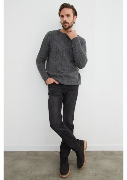 Saç Örgüsü Desenli Bisiklet Yaka Kazak indirimleri