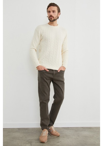 Saç Örgüsü Desenli Bisiklet Yaka Kazak fiyatları