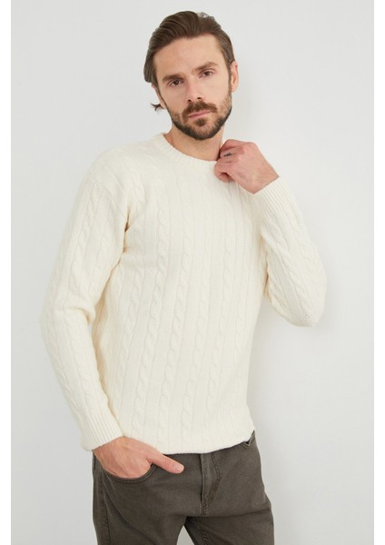 Saç Örgüsü Desenli Bisiklet Yaka Kazak fırsatları