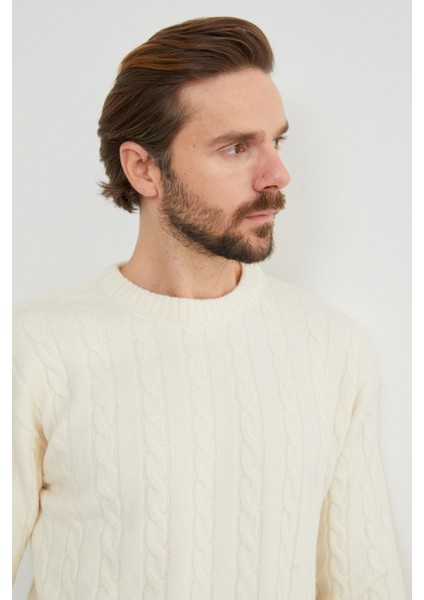 Saç Örgüsü Desenli Bisiklet Yaka Kazak indirimleri