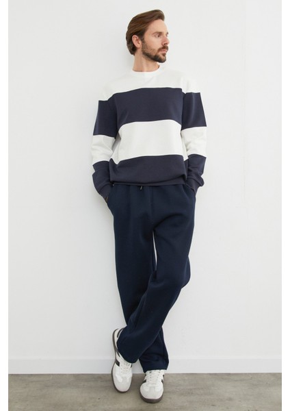 Renk Bloklu Oversize Bisiklet Yaka Sweatshirt fiyatları