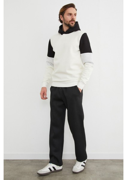 3 Iplik Kolu Renk Bloklu Kapüşonlu Sweatshirt fiyatları