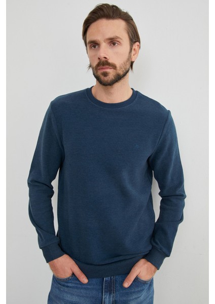 M Harf Nakışlı Fitilli Bisiklet Yaka Sweatshirt fırsatları