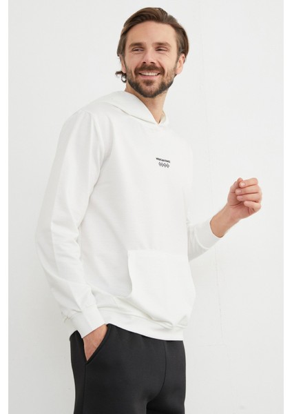 Mountaın Range Yazı Baskılı Kapüşonlu Sweatshirt
