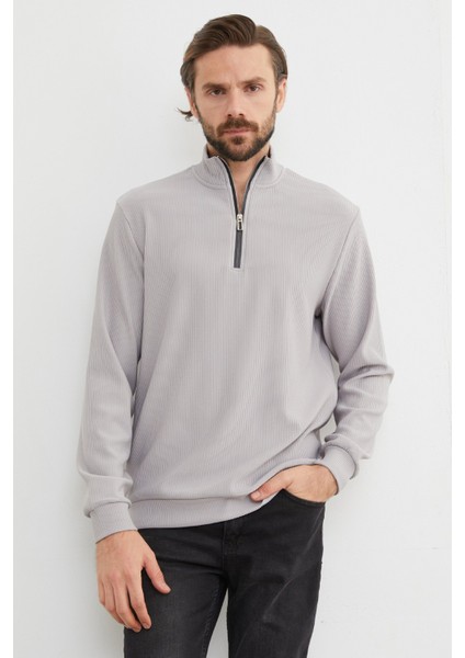 Fitilli Yarım Fermuarlı Sweatshirt fiyatları