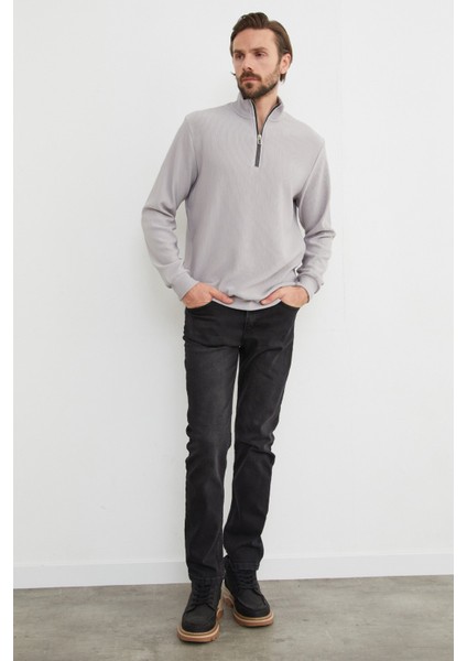 Fitilli Yarım Fermuarlı Sweatshirt modelleri