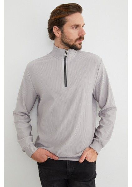 Fitilli Yarım Fermuarlı Sweatshirt indirimleri