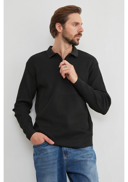 Fitilli Yarım Fermuarlı Triko Kazak fırsatları