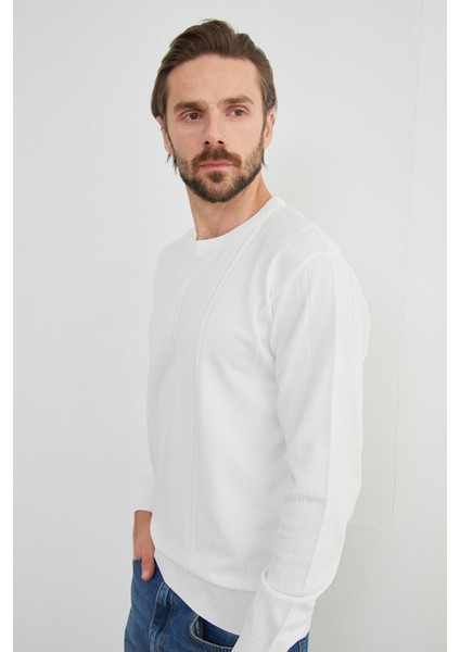 Şeritli Bisiklet Yaka Triko Kazak fırsatları