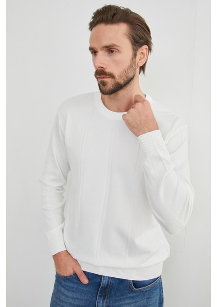 Şeritli Bisiklet Yaka Triko Kazak indirimleri