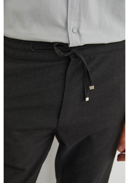 Beli Lastikli Bağcıklı Kumaş Pantolon indirimleri