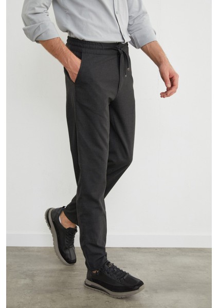 Beli Lastikli Bağcıklı Kumaş Pantolon