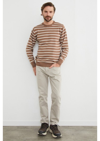 Çizgili Bisiklet Yaka Kazak modelleri