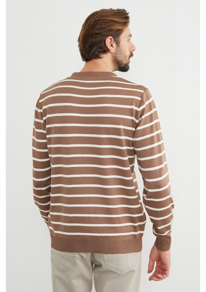 Çizgili Bisiklet Yaka Kazak indirimleri