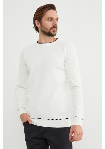 Basic Çizgili Bisiklet Yaka Triko Kazak fiyatları