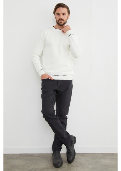 Basic Çizgili Bisiklet Yaka Triko Kazak fırsatları