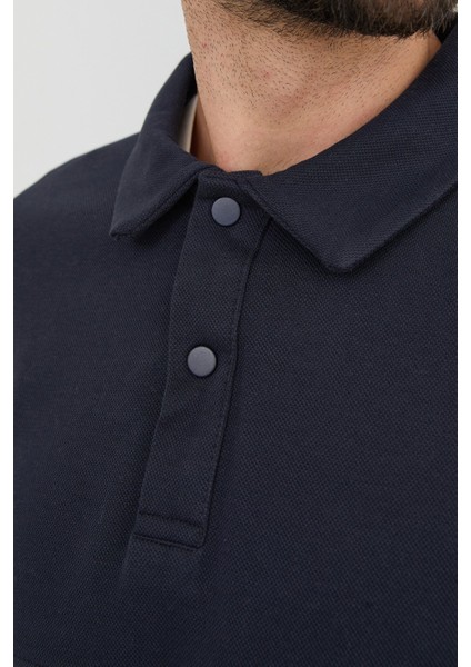 Renk Bloklu Polo Yaka Yarım Düğmeli Pike Sweatshirt fırsatları