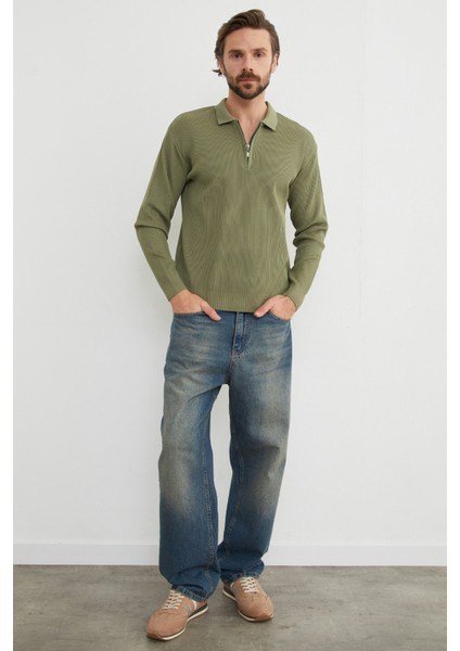 Fitilli Yarım Fermuarlı Triko Kazak modelleri