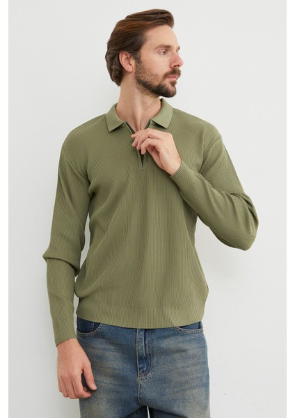 Fitilli Yarım Fermuarlı Triko Kazak fırsatları